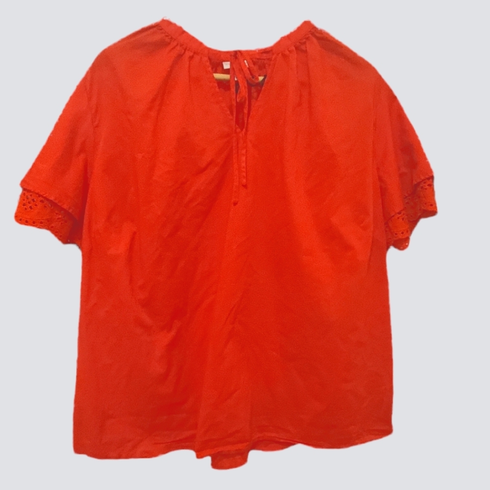 NWT Ava & Viv Women's Blouse in Coral Red, 2X